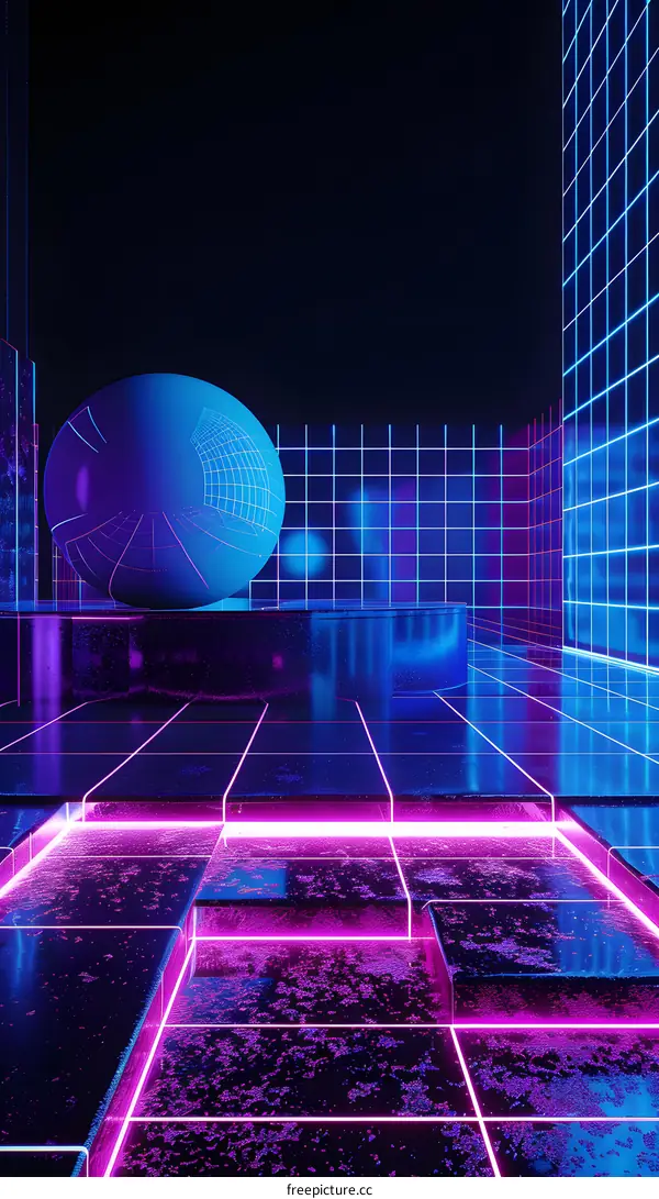 Neon Lights Futuristic Abstract Background