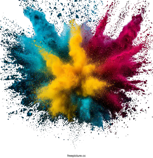 [Transparent Background PNG]Colorful Powder Explosion Abstract Background