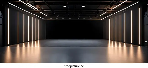 Empty Modern Industrial Studio Space Interior