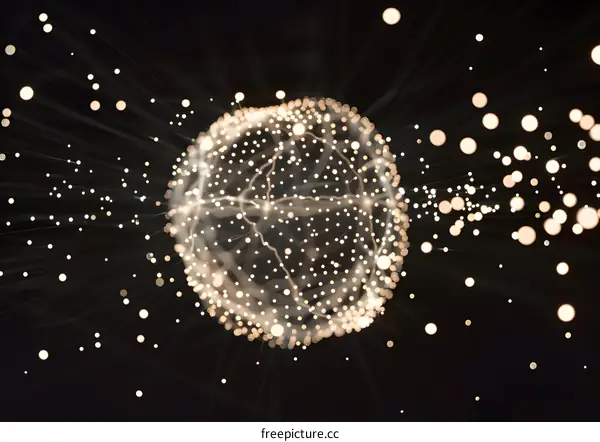 Abstract Sphere with Glowing Lights