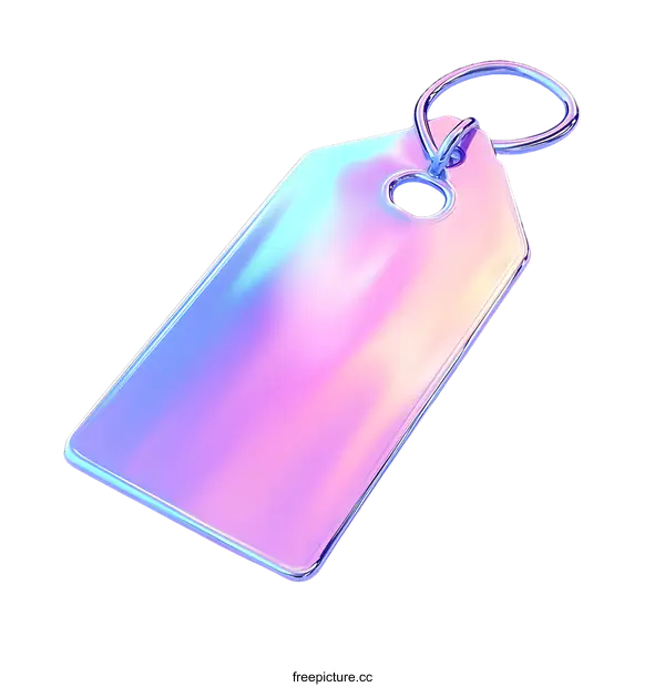 [Transparent Background PNG]Colorful Holographic Keyring Tag Design