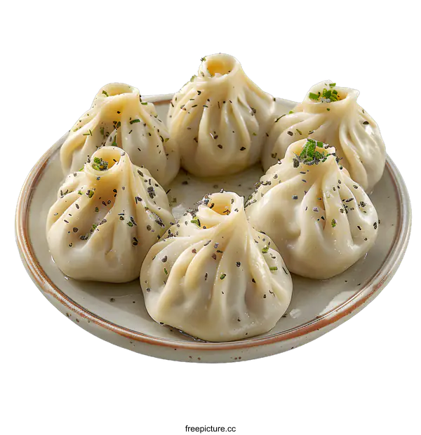 [Transparent Background PNG]Khinkali on a plate