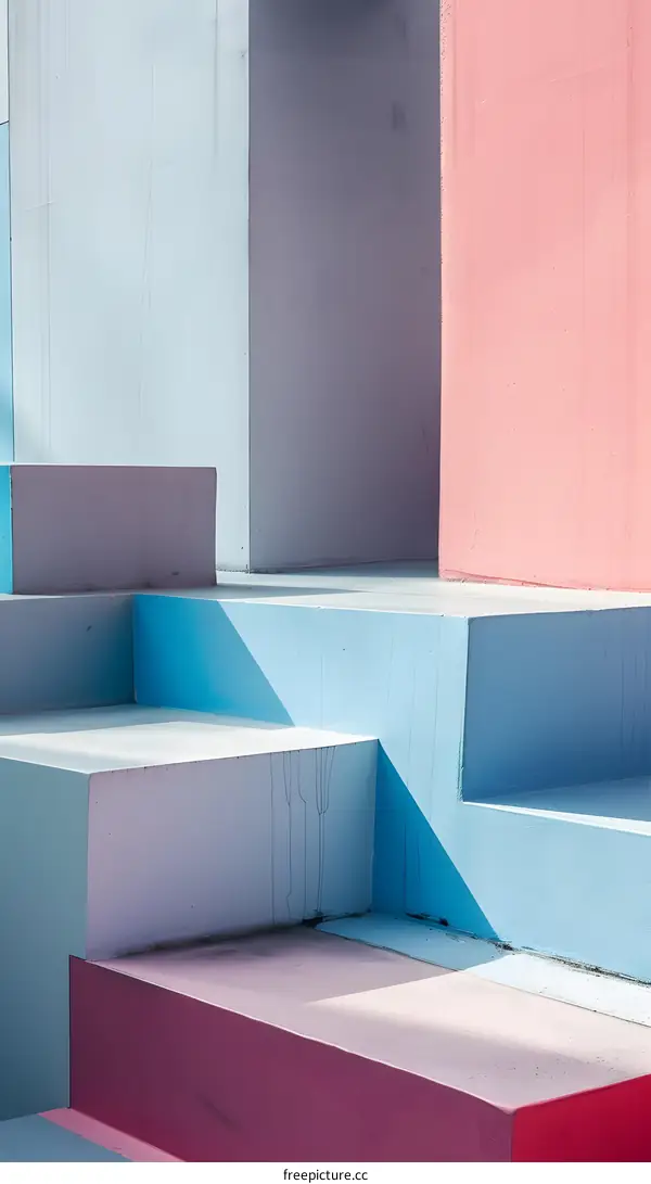 Abstract Architecture With Colorful Walls and Geometric Shapes