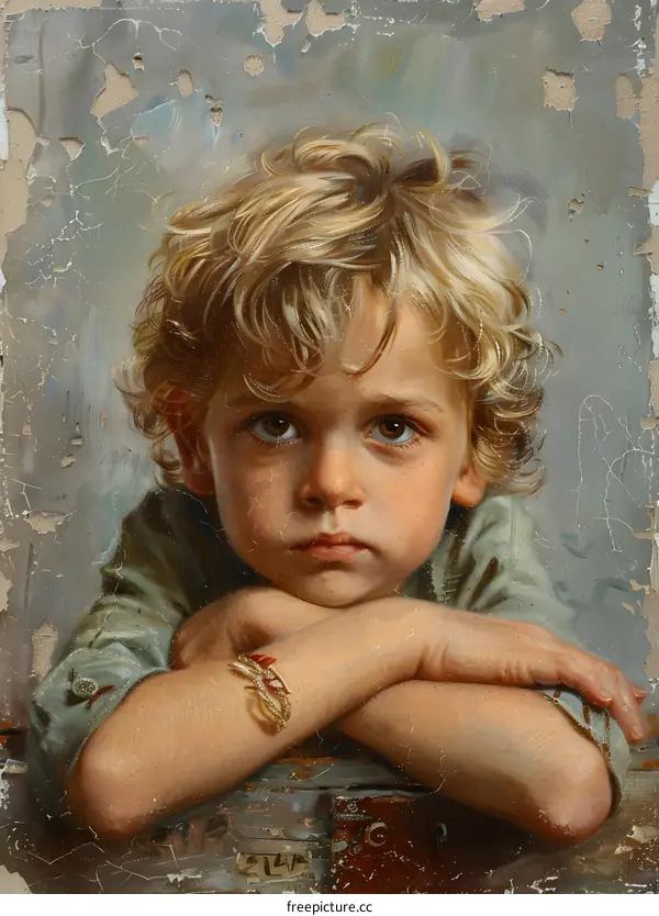 Portrait of a boy with blond hair