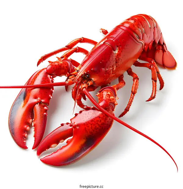 A bright red lobster
