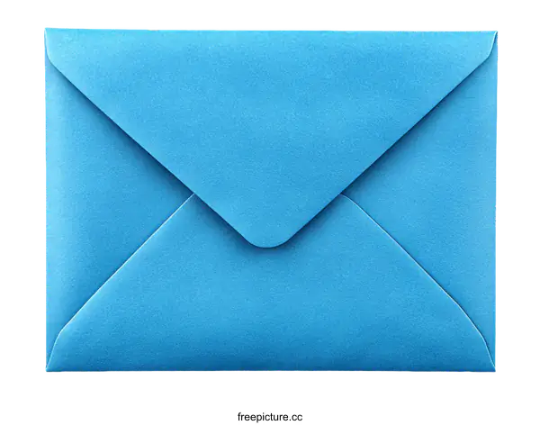 [Transparent Background PNG]Simple Blue Envelope with Fold