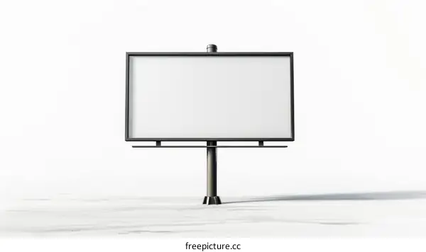 3D Blank Billboard on White Background