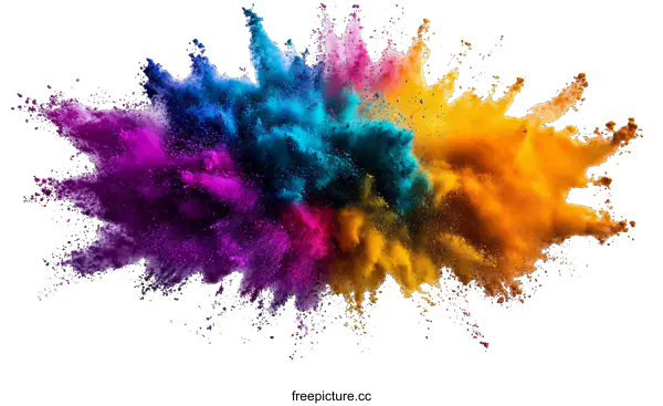 [Transparent Background PNG]Colorful Powder Explosion Abstract Background
