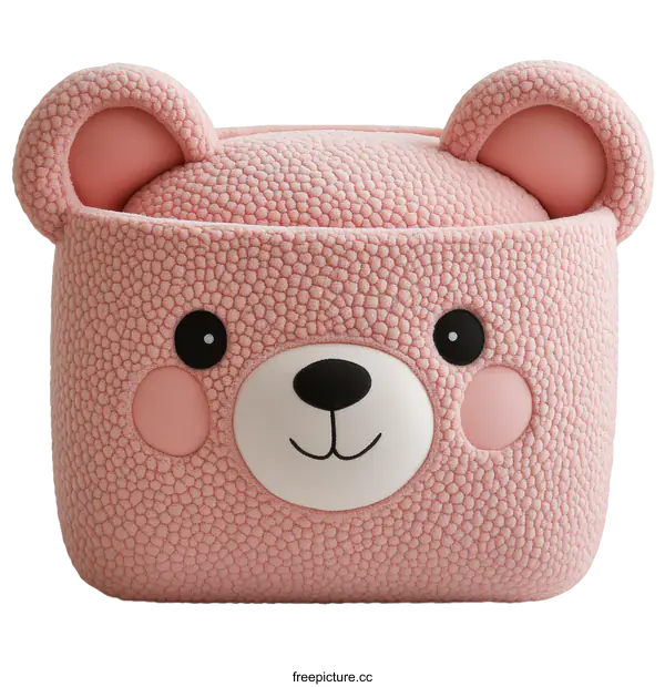 [Transparent Background PNG]Adorable Pink Bear-Shaped Storage Organizer