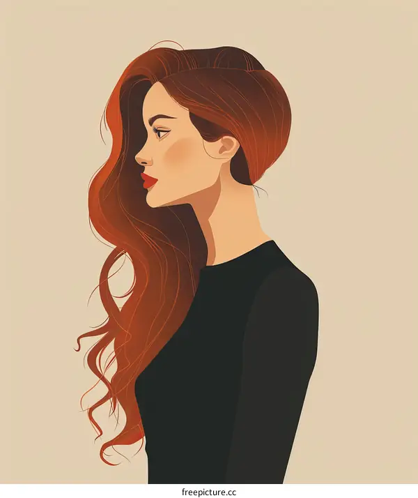 redhead woman in black turtleneck