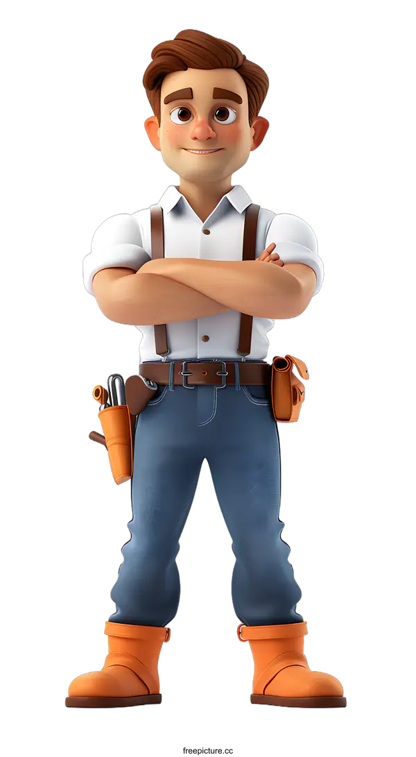 [Transparent Background PNG]builder character