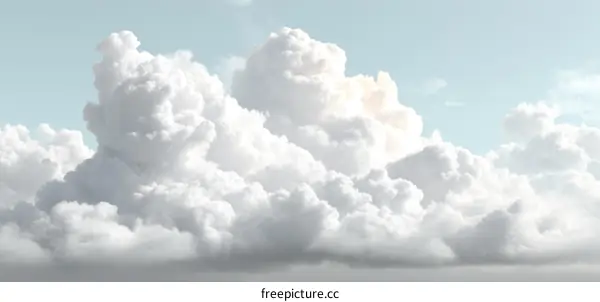 Stunning Fluffy Cloudscape Against a Pale Sky