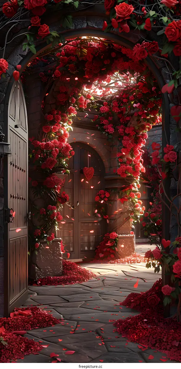 Red rose arch