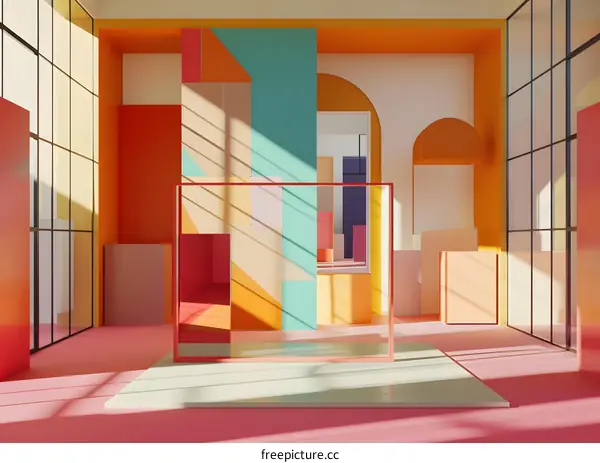 Abstract Geometric Shapes Interior Design Minimalism