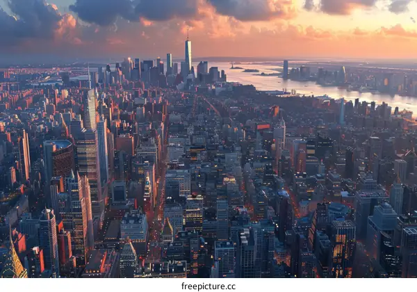 New York City Skyline at Sunset