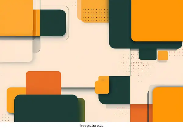 Abstract Geometric Shapes Background with Orange and Green Colors