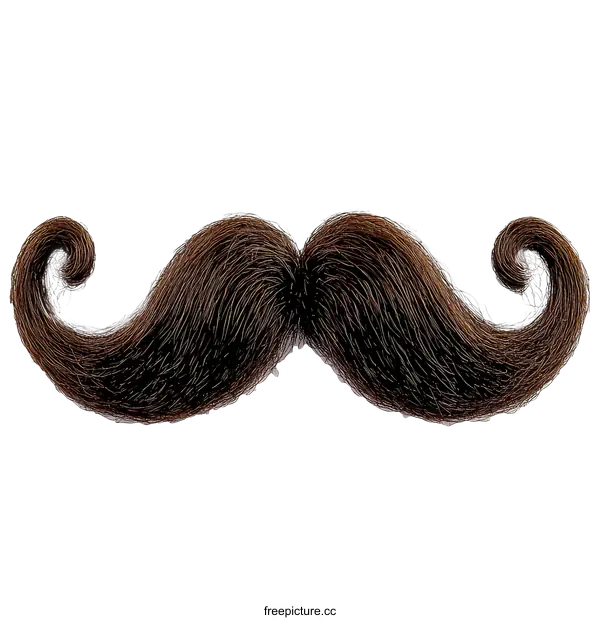 [Transparent Background PNG]Brown Artistic Mustache Illustration
