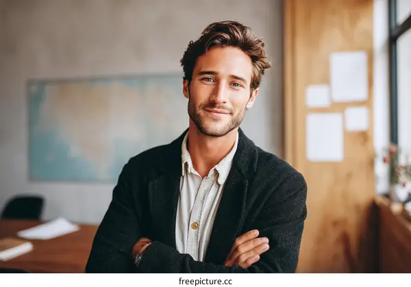 Confident Caucasian Male Business Portrait