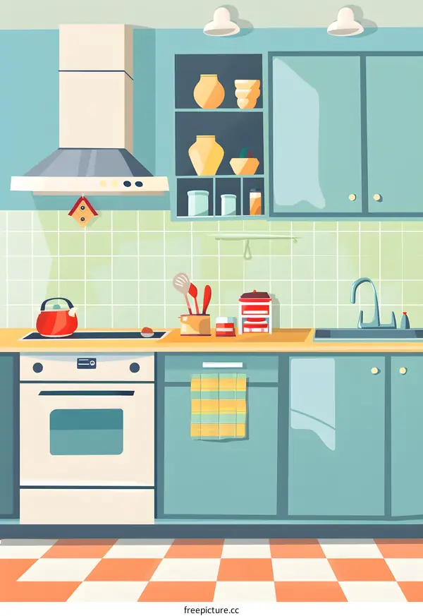 Modern Kitchen Interior Design Illustration