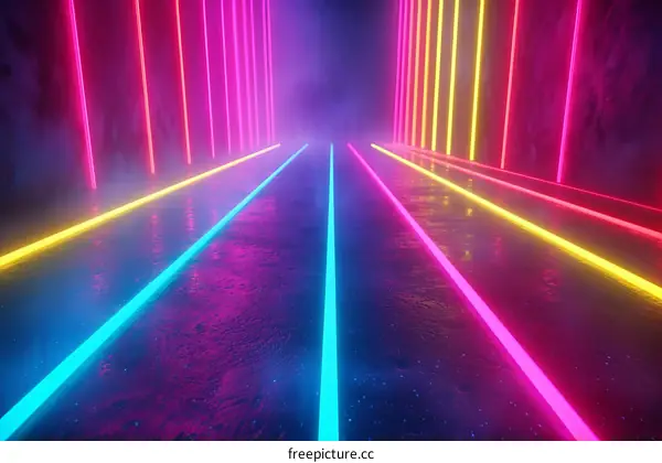 Retro Futurism Laser Tunnel Light Corridor