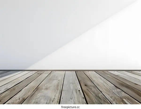White Wall and Wood Floor Empty Room Background