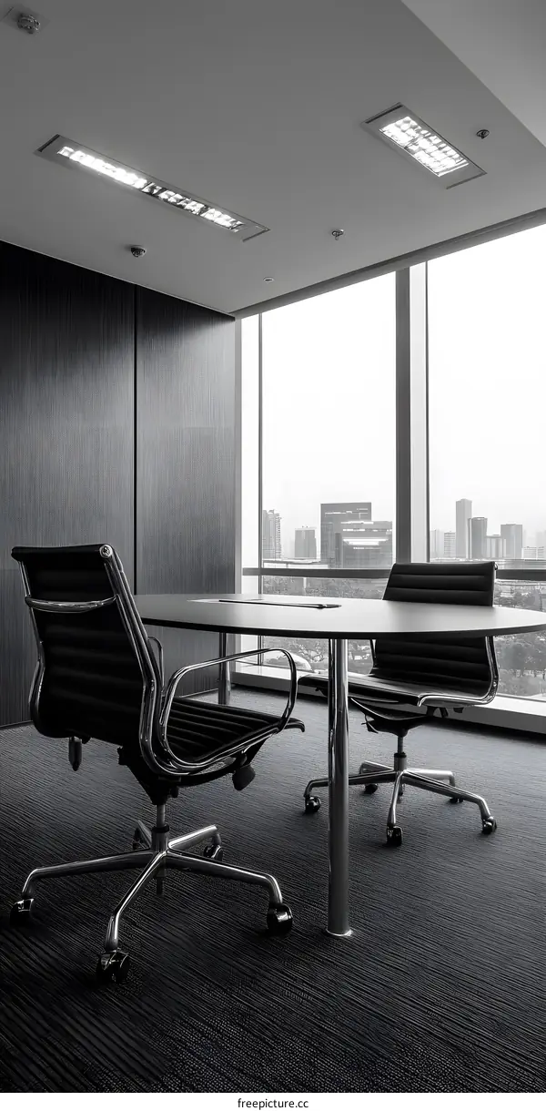 Modern Office Meeting Room with City View