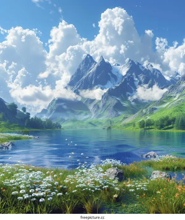 Majestic Mountain Scenery by a Serene Lake