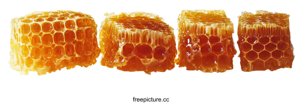 [Transparent Background PNG]Honeycomb Pieces Close Up Food Photography