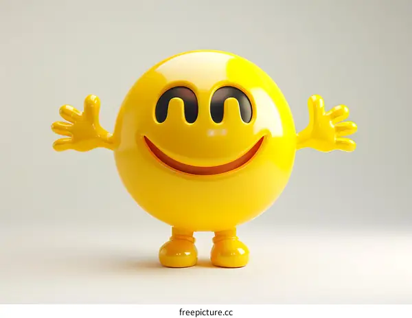 3d yellow cartoon character