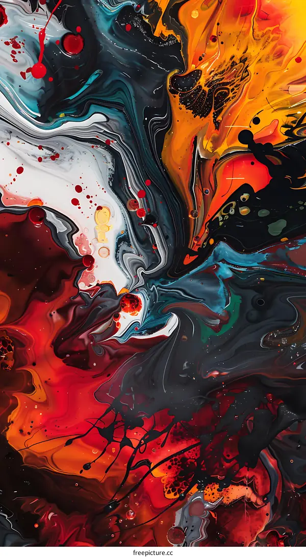 Abstract Swirling Paint Background