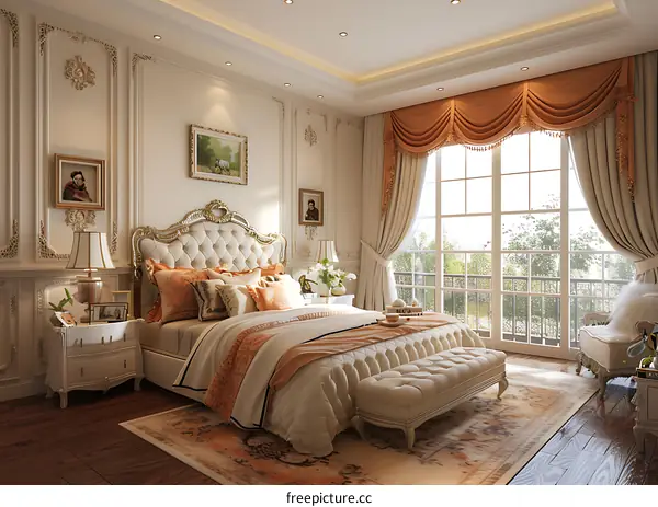 European-style luxury bedroom