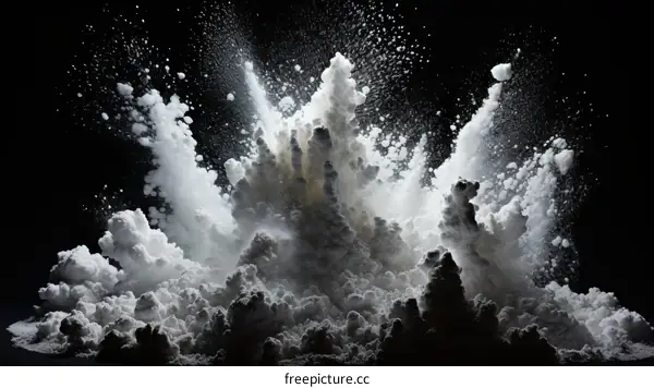 Black and white photo of a dust explosion