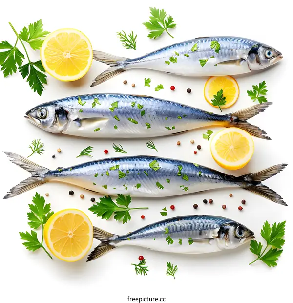 Four mackerels with lemon and spices