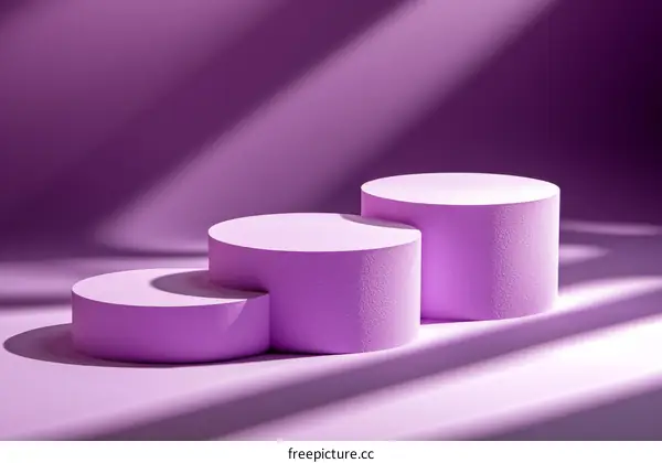 Three-Tiered Purple Product Display Stage