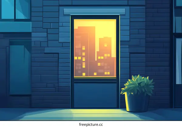 Night View Through Window