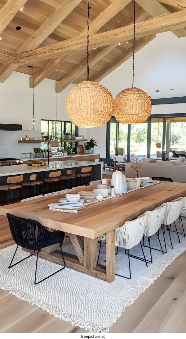 Rustic Farmhouse Dining Room Interior Design