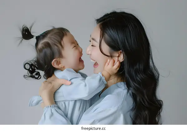 Happy Mother and Daughter Together