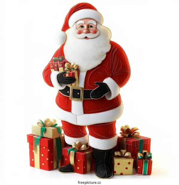 Christmas Santa Claus with Gifts Illustration