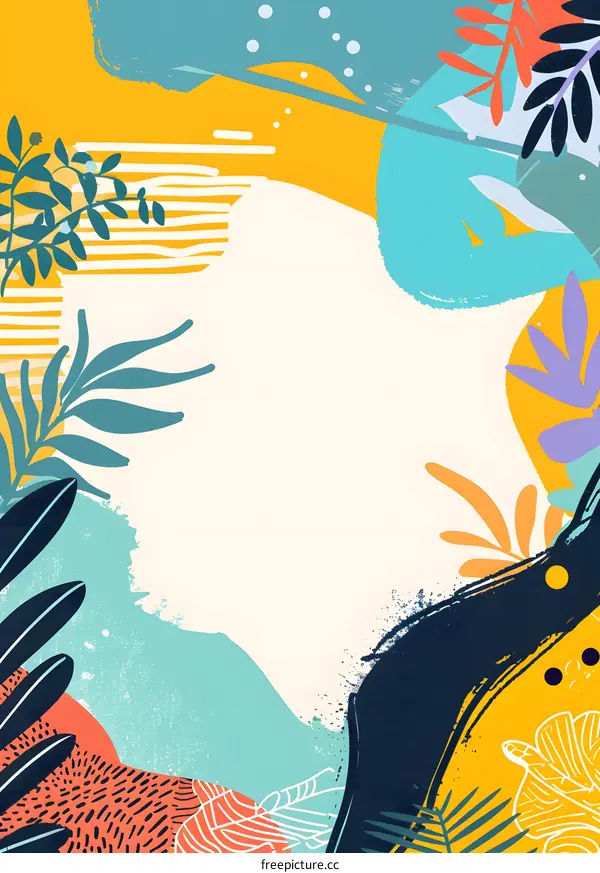 Abstract Tropical Leaves and Patterns Background