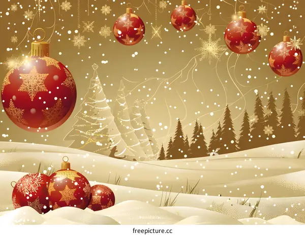 Christmas in a snowy forest