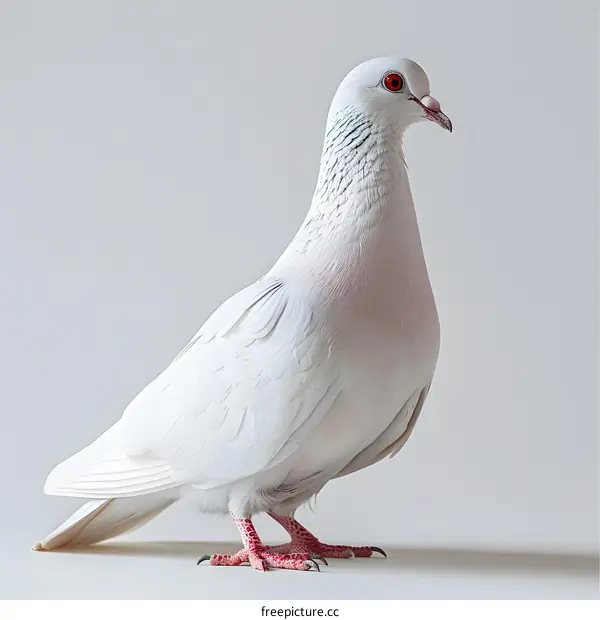 White Dove on White Background
