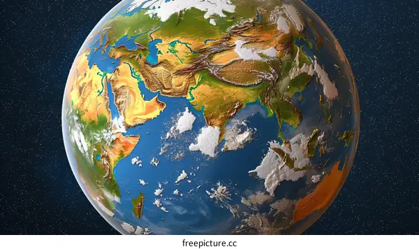 satellite image of earth showing eurasia