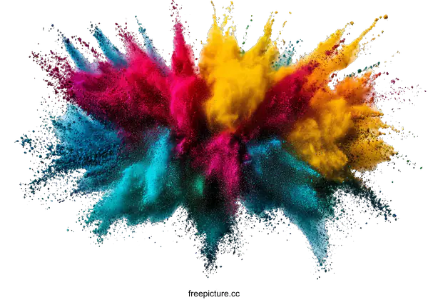 [Transparent Background PNG]Colorful Powder Explosion Abstract Background