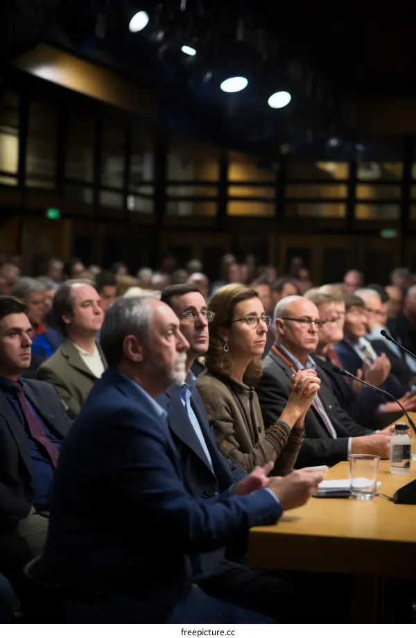 Audience listens to a panel discussion