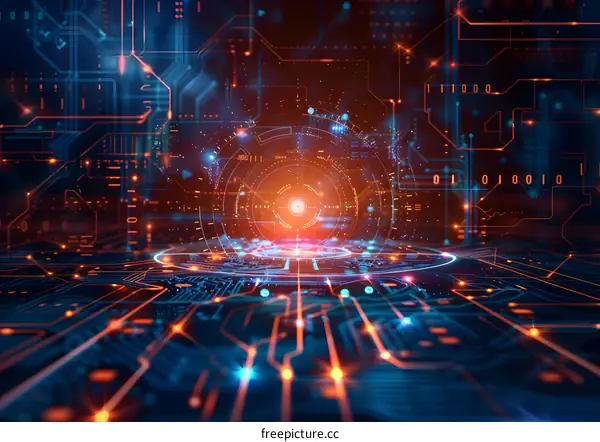 Futuristic Technology Digital Circuit Board