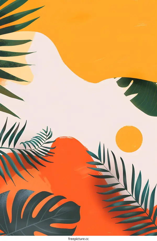 Tropical Leaves Abstract Background Illustration