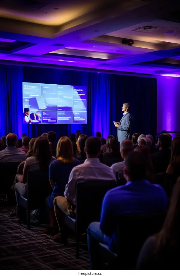 Businessman giving a presentation in a conference room