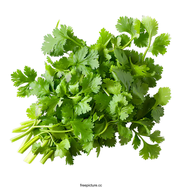 [Transparent Background PNG]Cilantro leaves isolated on white background