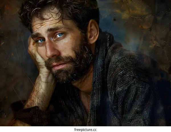 Portrait of a Man with a Bearded Face