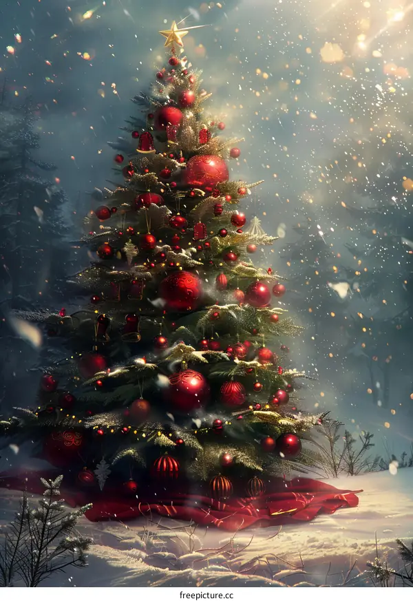 Christmas Tree Decorated with Ornaments